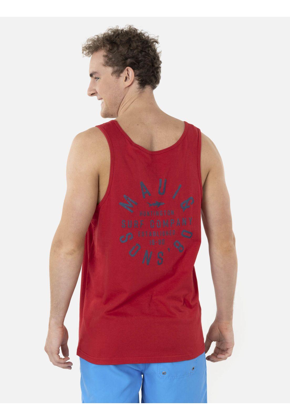 Polera SM HAWAIIAN SHIELD Hombre Rojo Maui and Sons-1