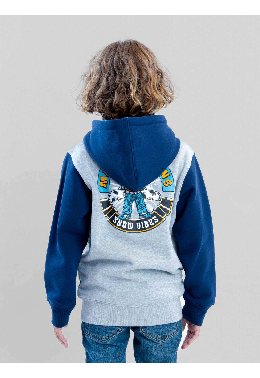 Poleron FZ Everflow Gris Infantil Maui And Sons-2