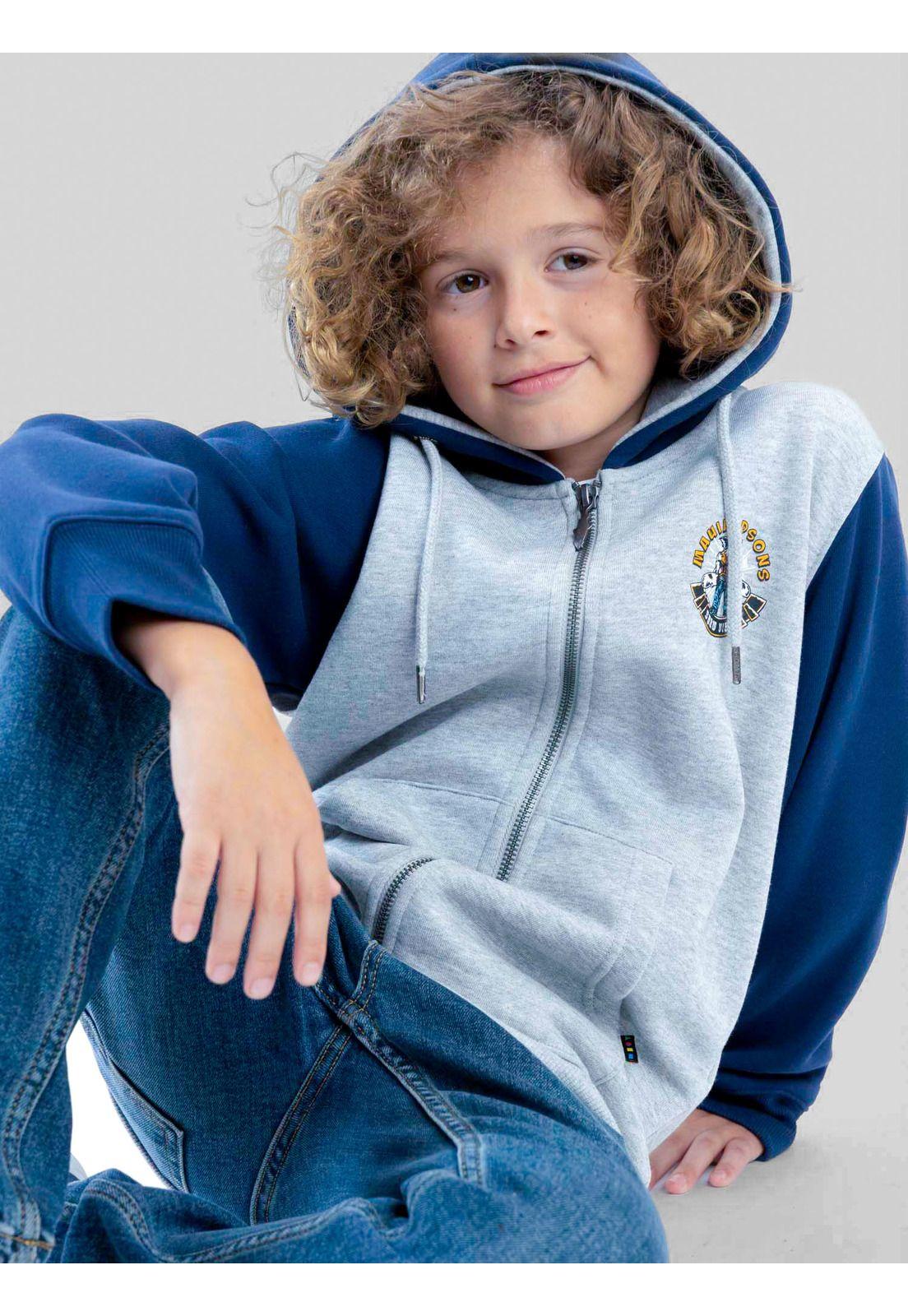 Poleron FZ Everflow Gris Infantil Maui And Sons-5