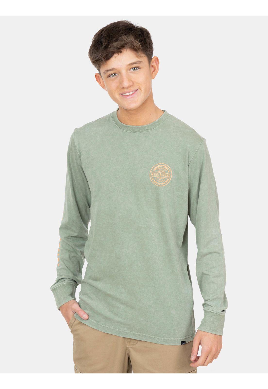 Polera ML Ryl Angeles Verde Infantil Maui And Sons-0