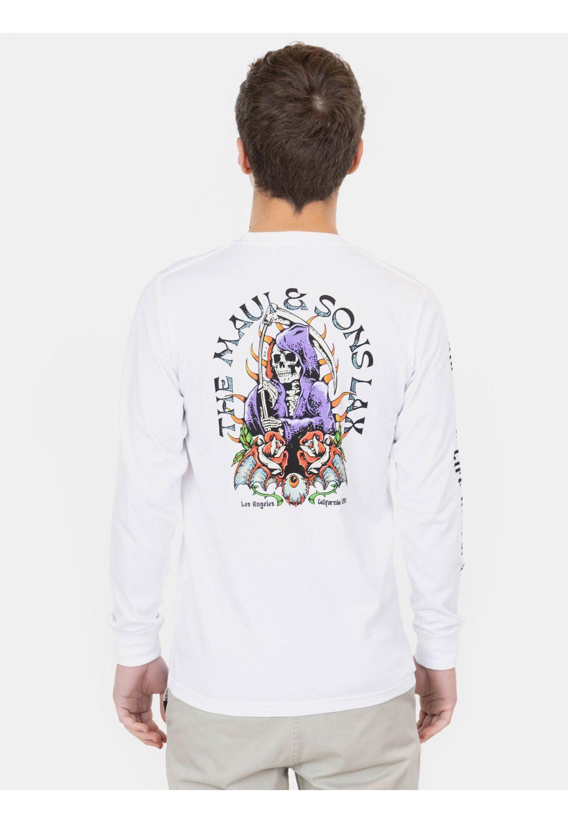 Polera ML Skull Blanco Infantil Maui And Sons-1
