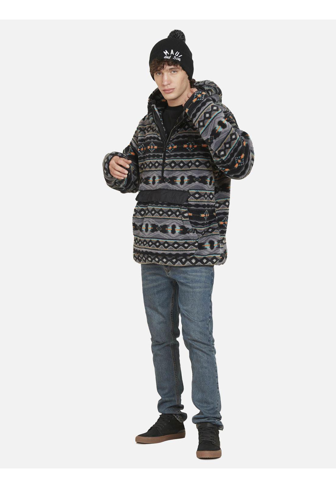 Poleron APACHE STYLE Hombre Gris Maui and Sons-1