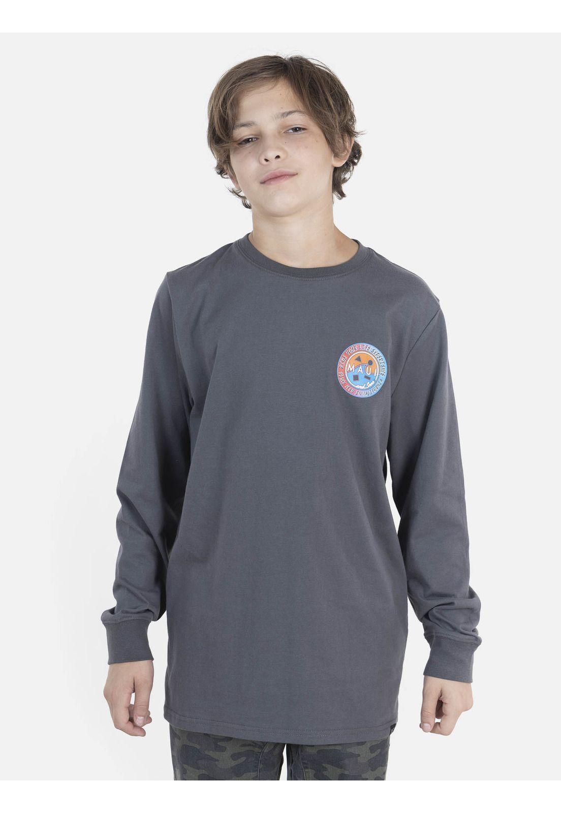 Polera Juvenil RETRO COOKIE Y LS TEE Gris Maui and Sons-0