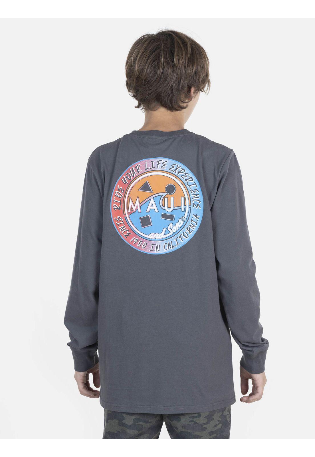 Polera Juvenil RETRO COOKIE Y LS TEE Gris Maui and Sons-1