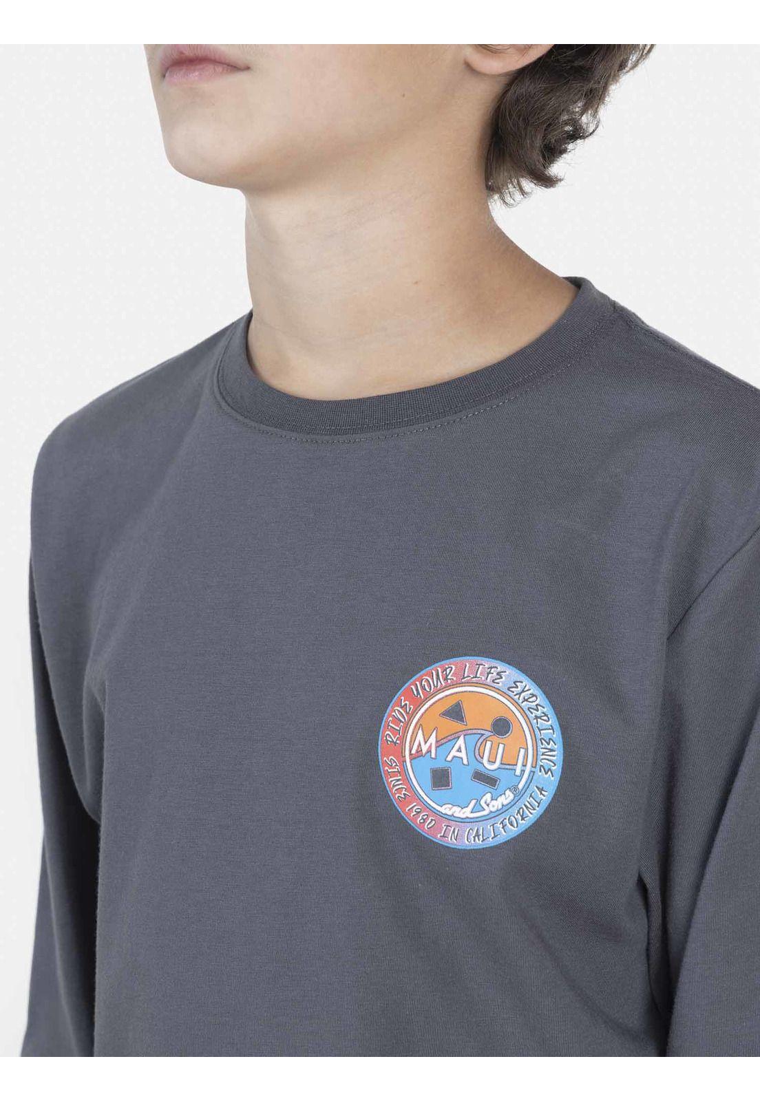 Polera Juvenil RETRO COOKIE Y LS TEE Gris Maui and Sons-2