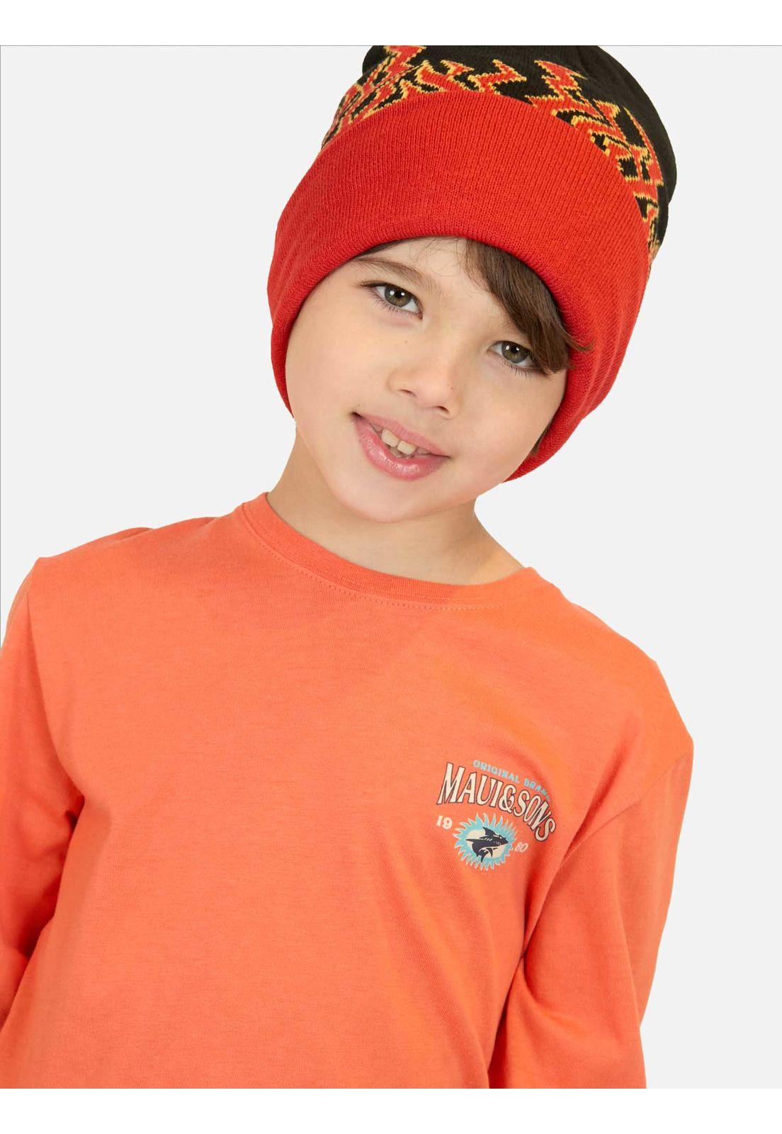 Polera ML Firestorm Surf Naranja Infantil Maui And Sons-2