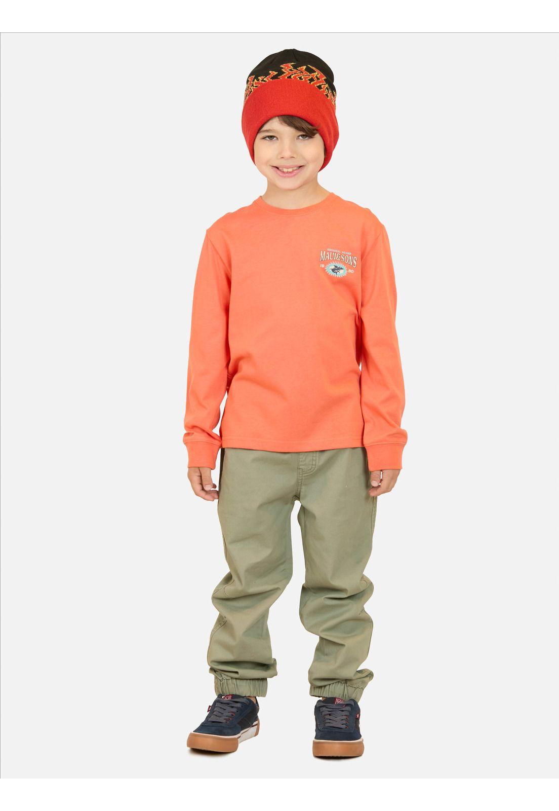 Polera ML Firestorm Surf Naranja Infantil Maui And Sons-3