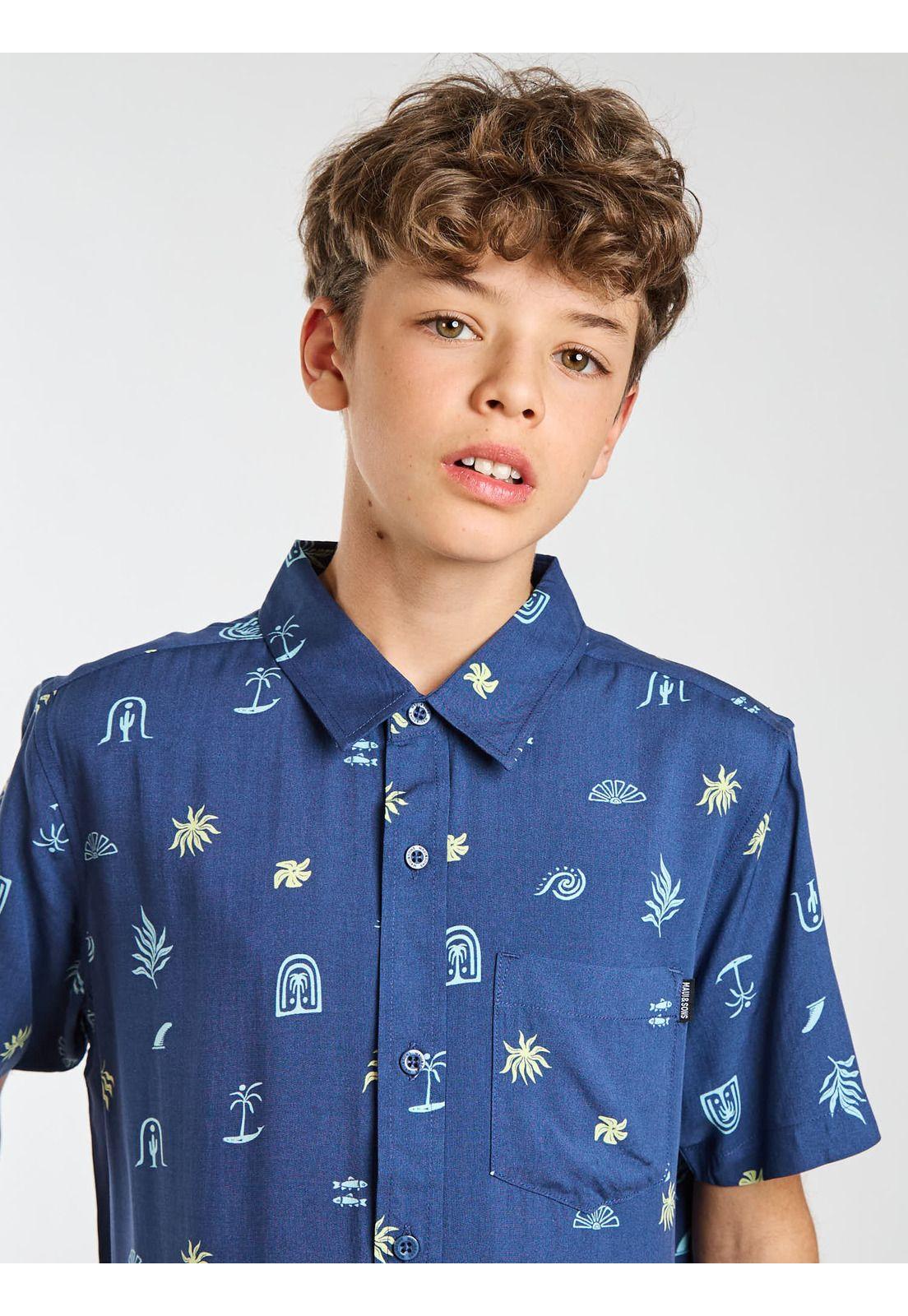 Camisa MC Tiki Multicolor Infantil Maui and Sons-3