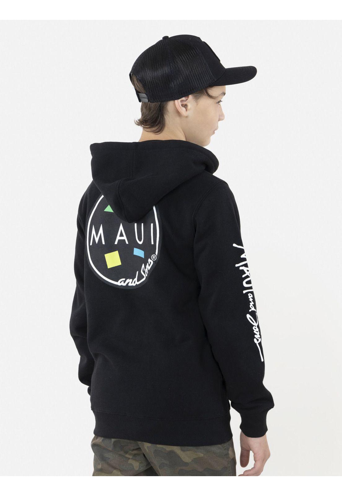 Poleron Fullzipper COOKIE Juvenil Negro Maui and Sons-1
