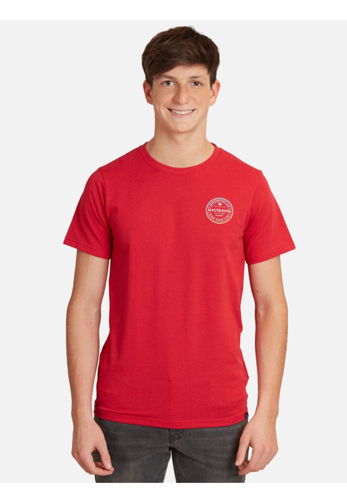 Polera Circle Maui Yng Juvenil Hombre Rojo Maui And Sons-0