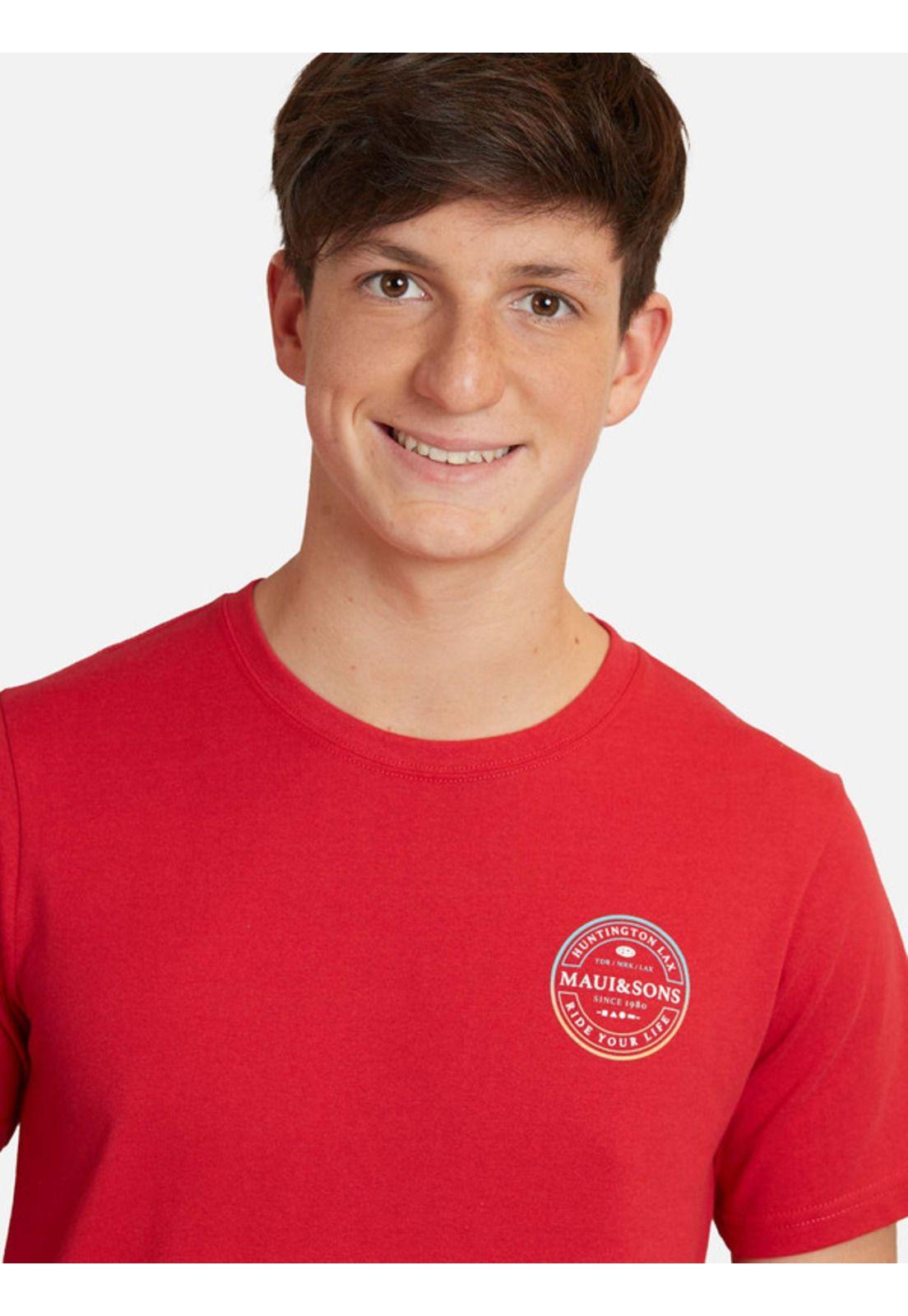 Polera Circle Maui Yng Juvenil Hombre Rojo Maui And Sons-2