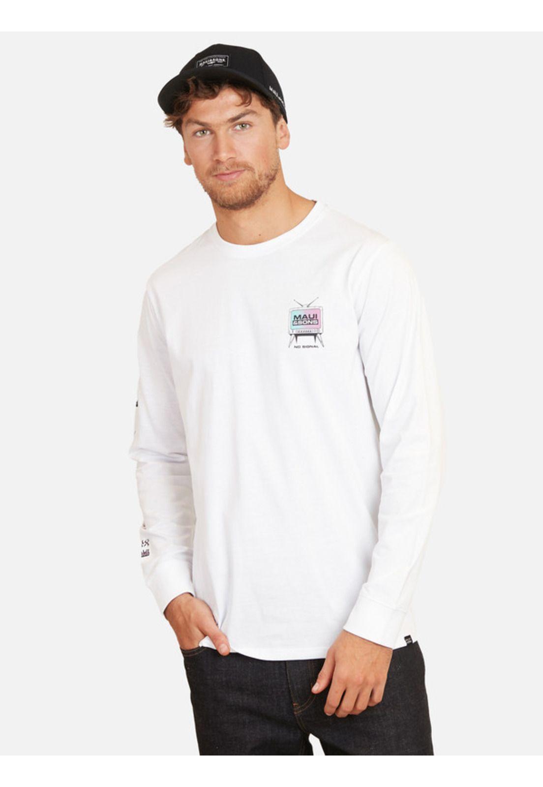Polera No Signal R.Y.L Hombre Blanco Maui And Sons-0