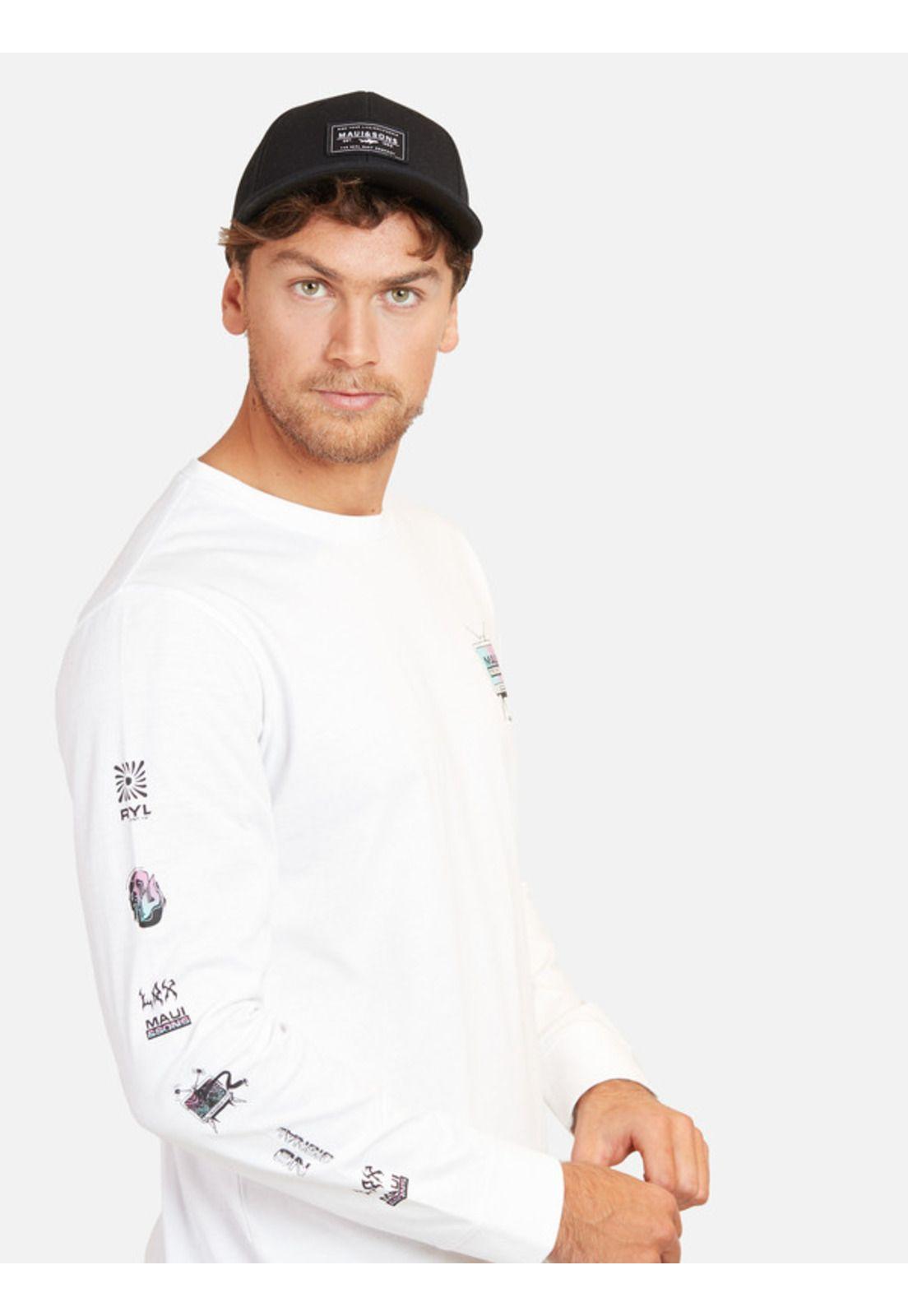 Polera No Signal R.Y.L Hombre Blanco Maui And Sons-2