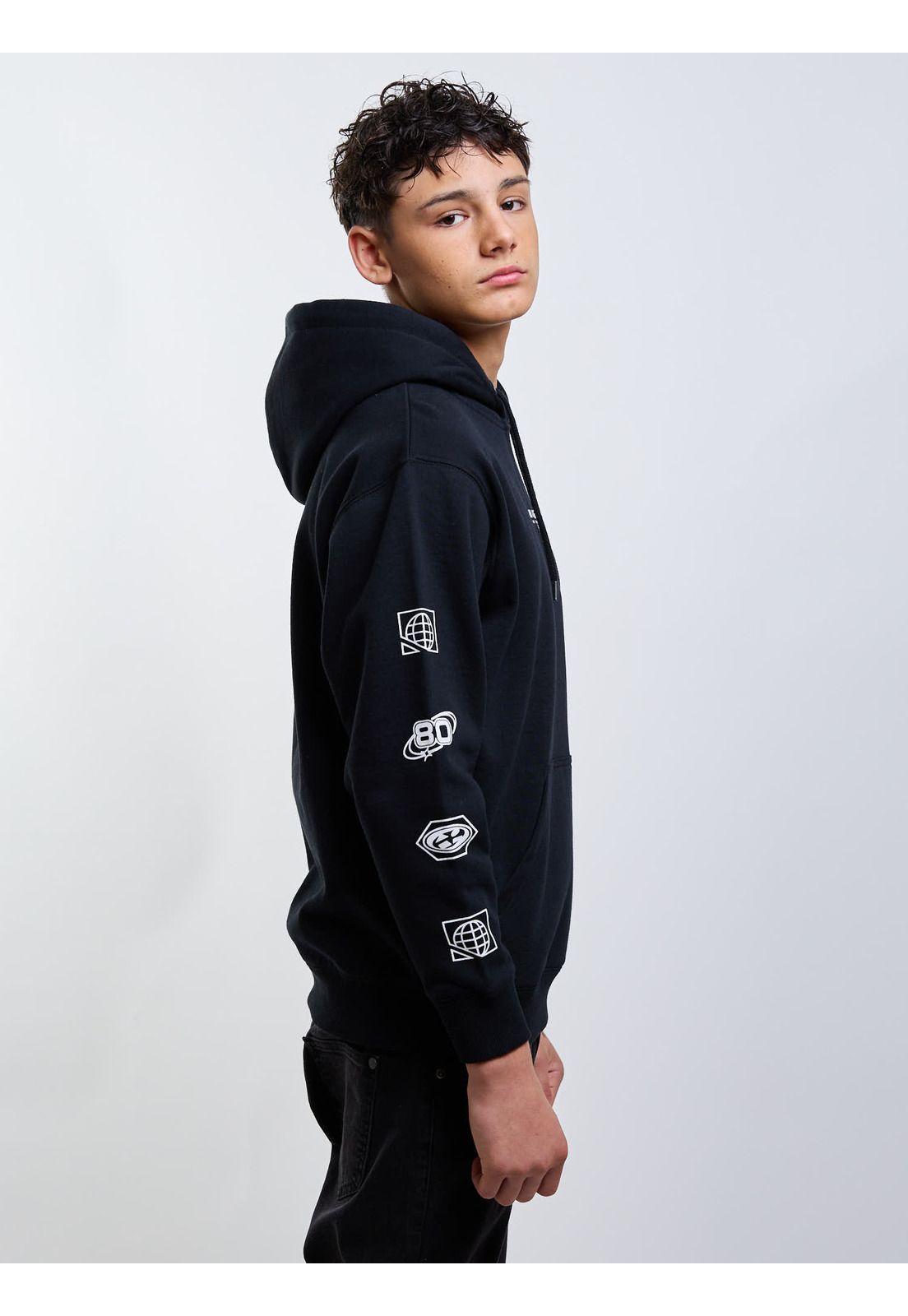 Poleron Canguro Summit Negro Infantil Maui And Sons-2