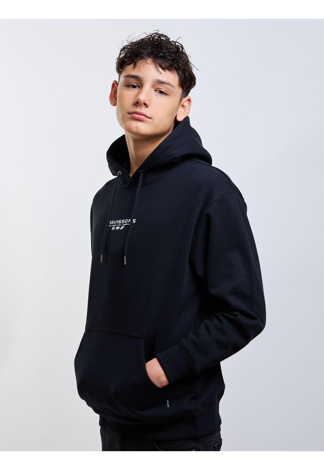 Poleron Canguro Summit Negro Infantil Maui And Sons-5