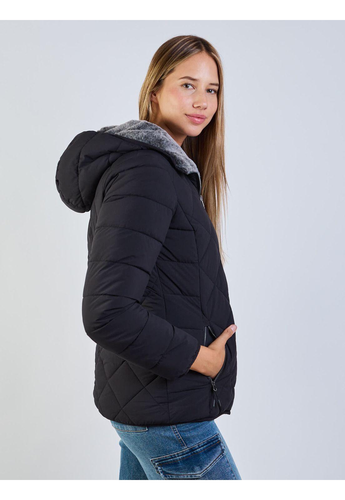 Parka Reversible Pale Peach Negro Mujer Maui And Sons-2