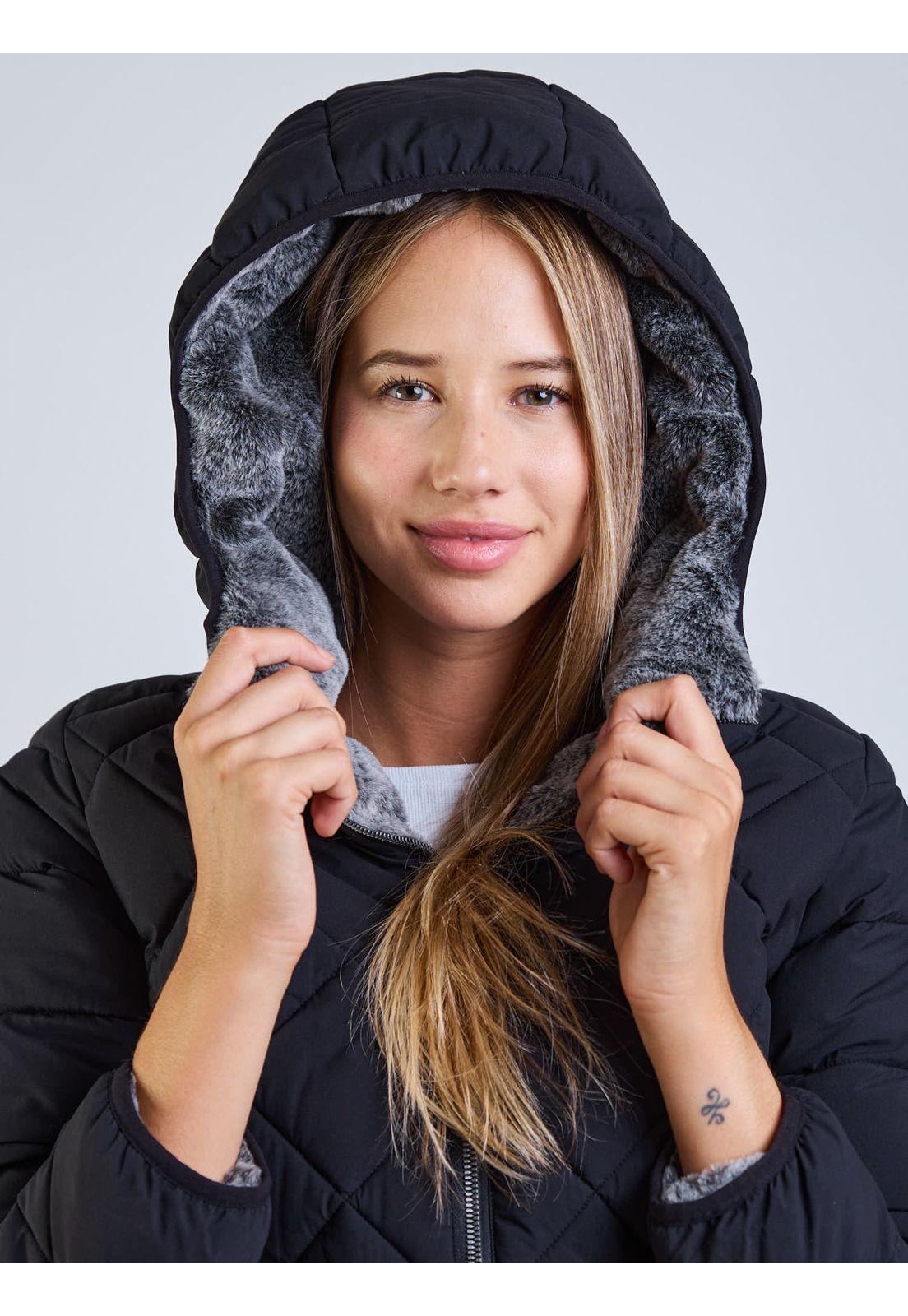 Parka Reversible Pale Peach Negro Mujer Maui And Sons-3