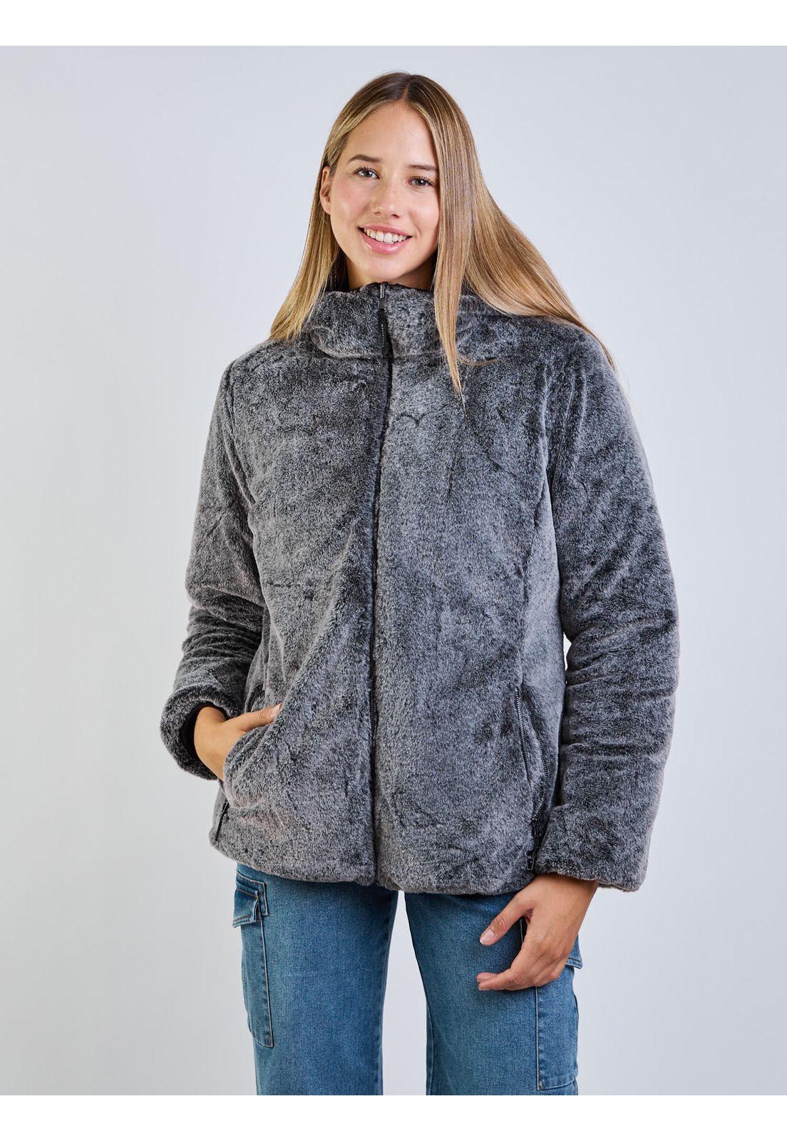 Parka Reversible Pale Peach Negro Mujer Maui And Sons-7