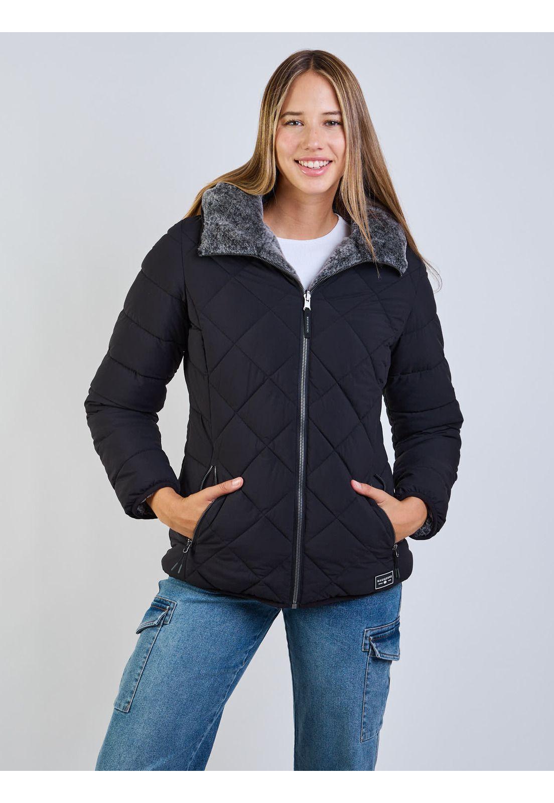 Parka Reversible Pale Peach Negro Mujer Maui And Sons-8