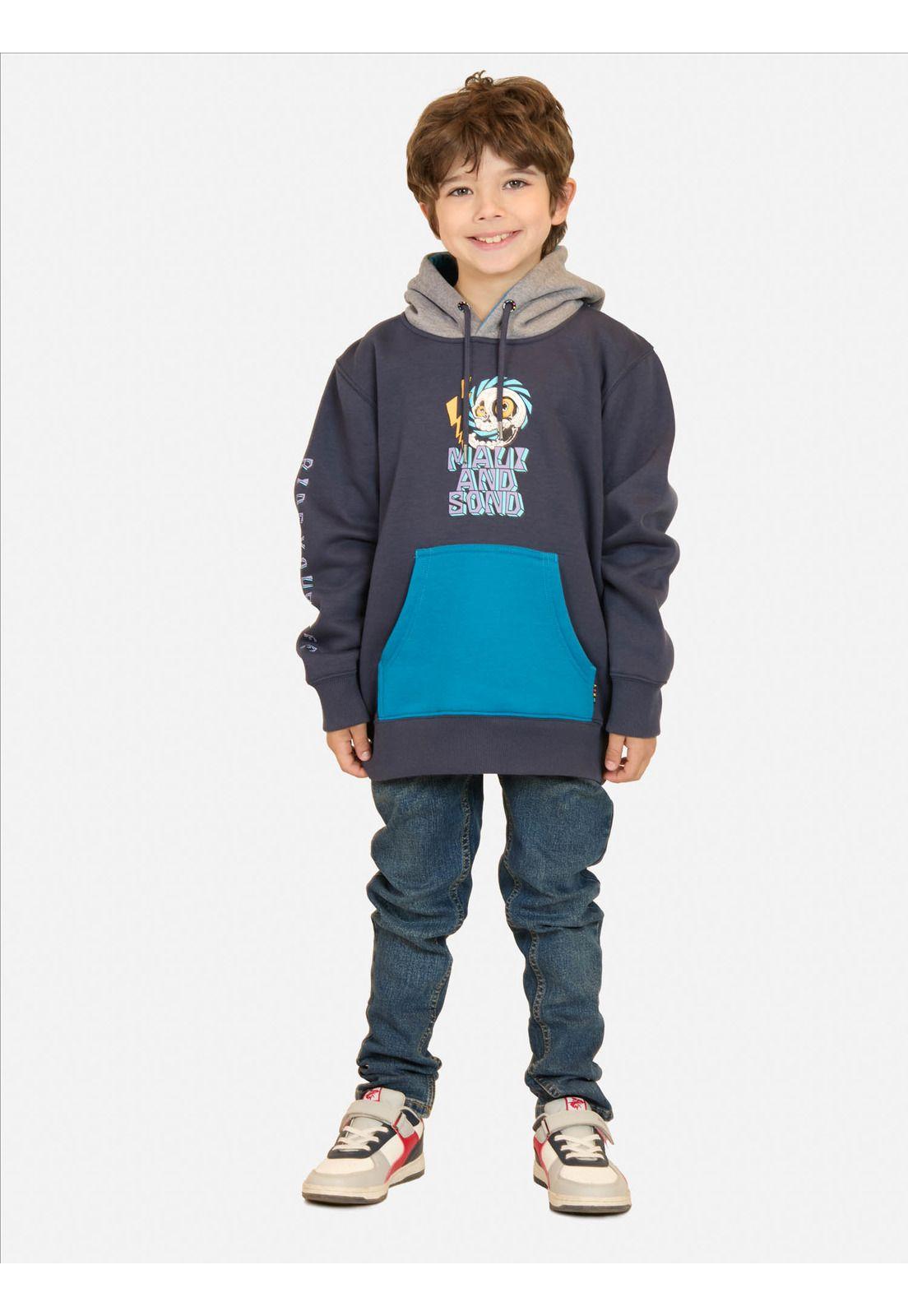Poleron Canguro Shore Azul Infantil Maui And Sons-3