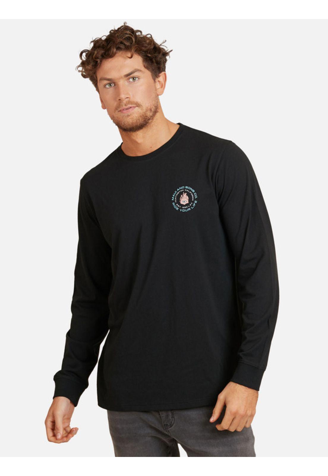 Polera Beach Campfire Hombre Negro Maui And Sons-0