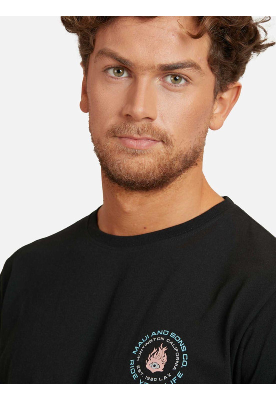 Polera Beach Campfire Hombre Negro Maui And Sons-2
