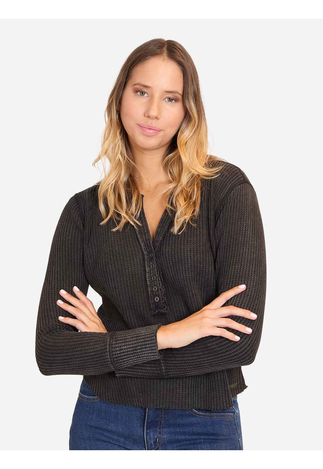 Poleron Bonded Wcky Crew Neck Negro Mujer Maui and Sons-0