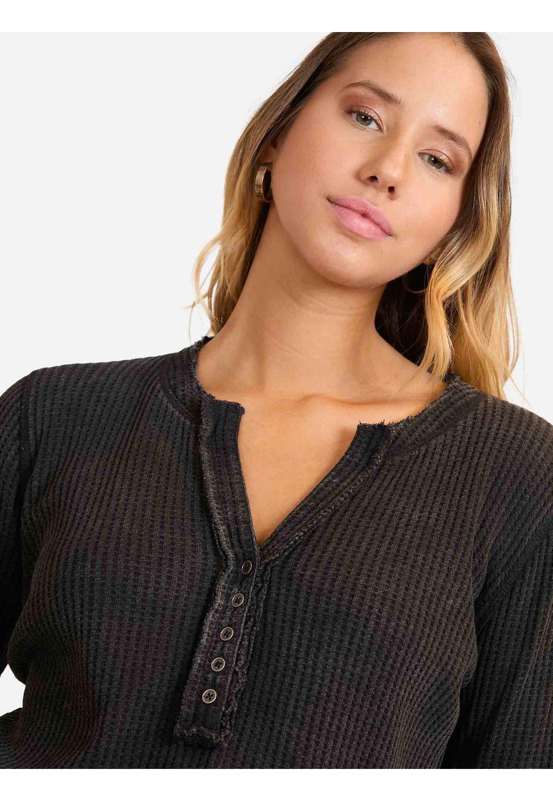 Poleron Bonded Wcky Crew Neck Negro Mujer Maui and Sons-3