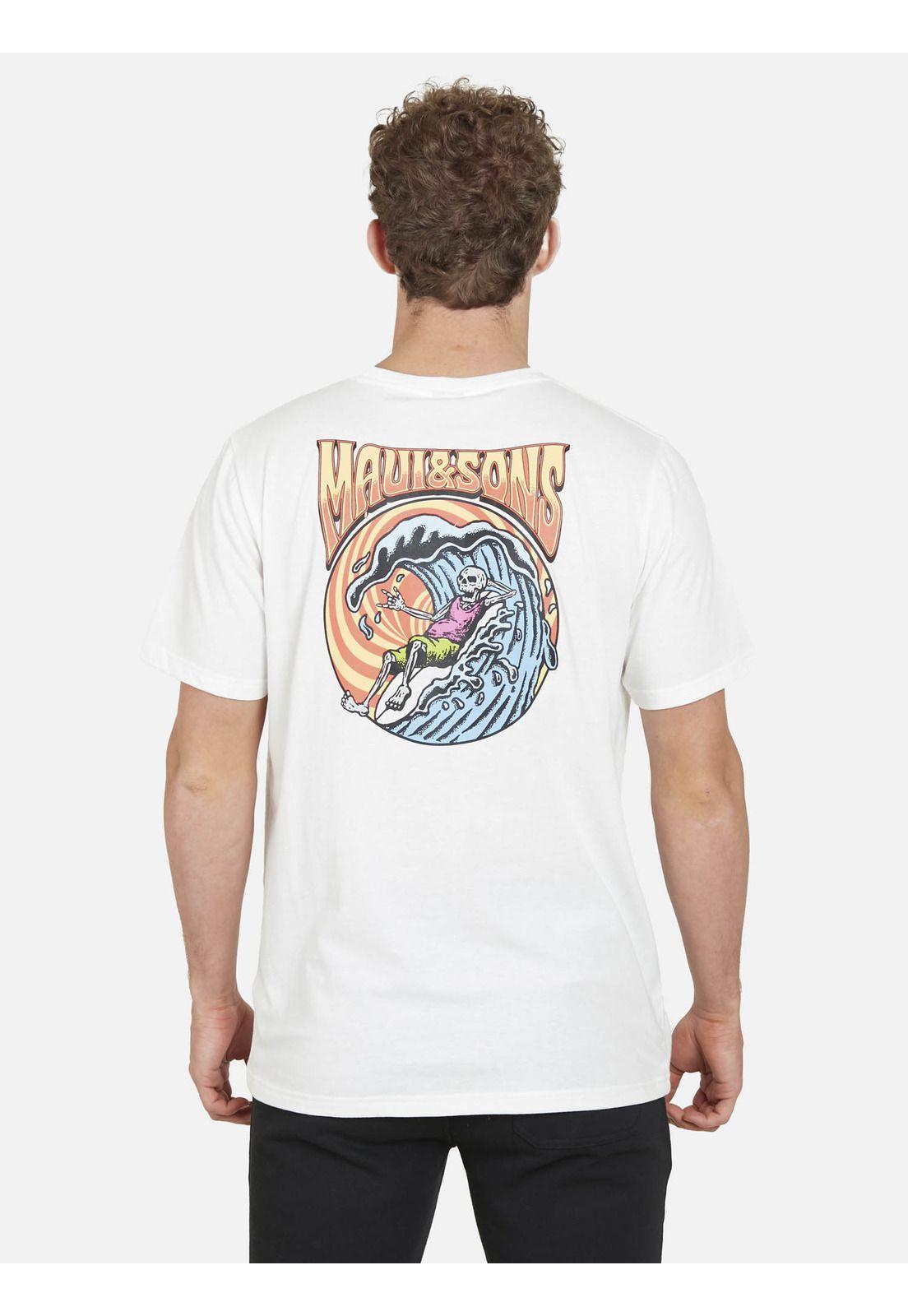 Polera CALACA CHILL SS TEE Hombre Blanco Maui and Sons-1