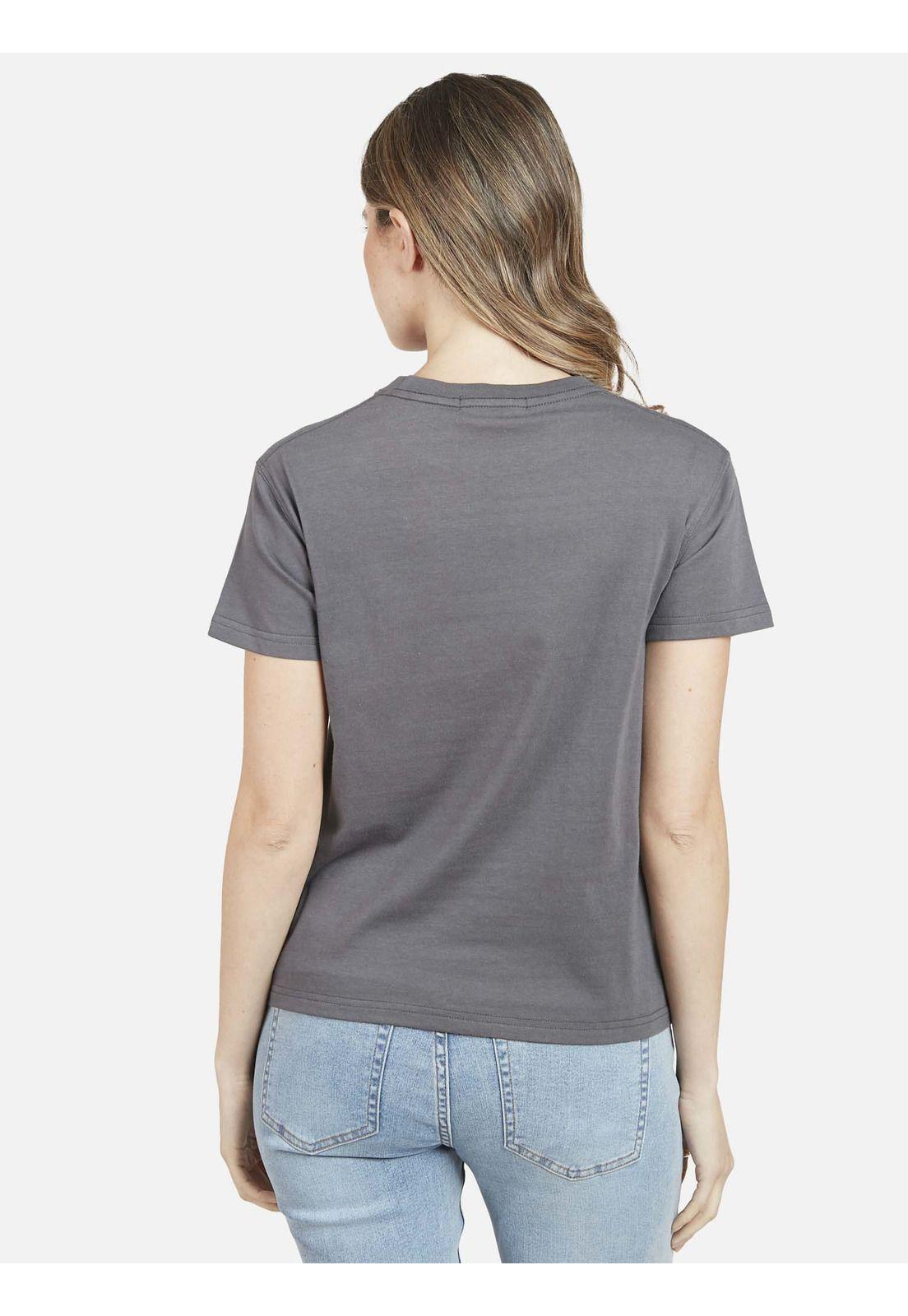 Polera Manga Corta LEOPARD RIDE YOUR LIFE Mujer Gris Maui & Sons-1