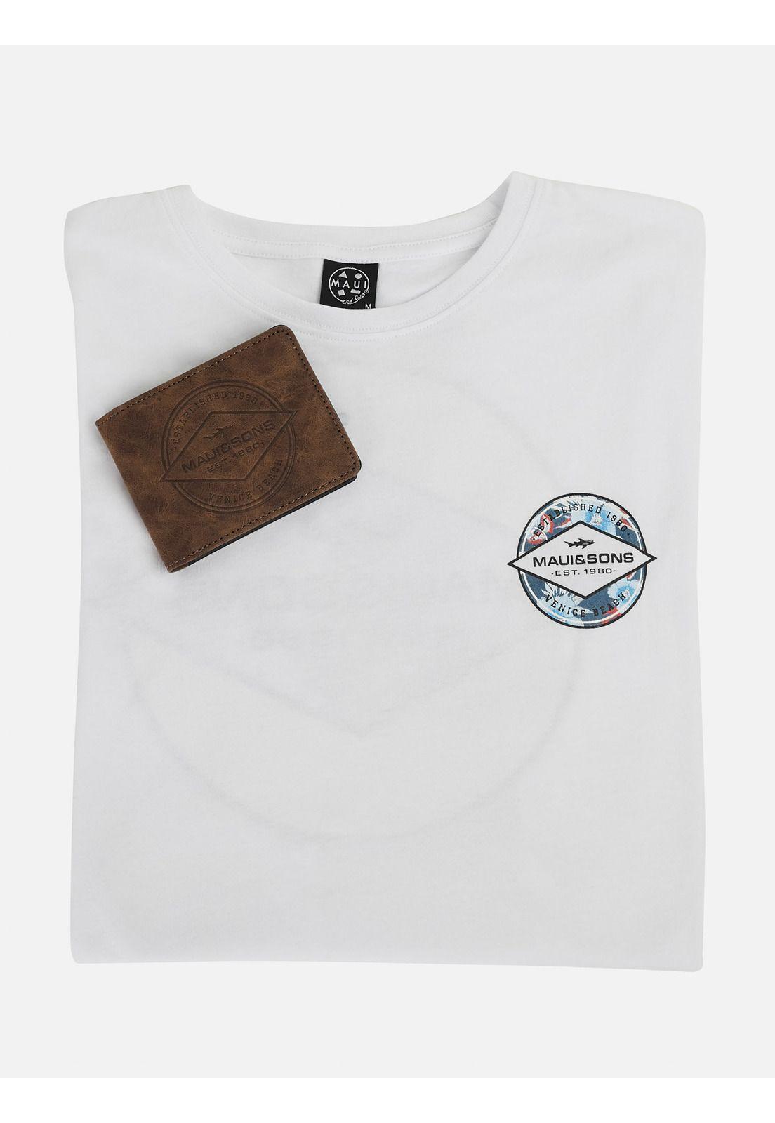 Pack Polera Billetera 5AV1555 Hombre Blanco Maui and Sons-3