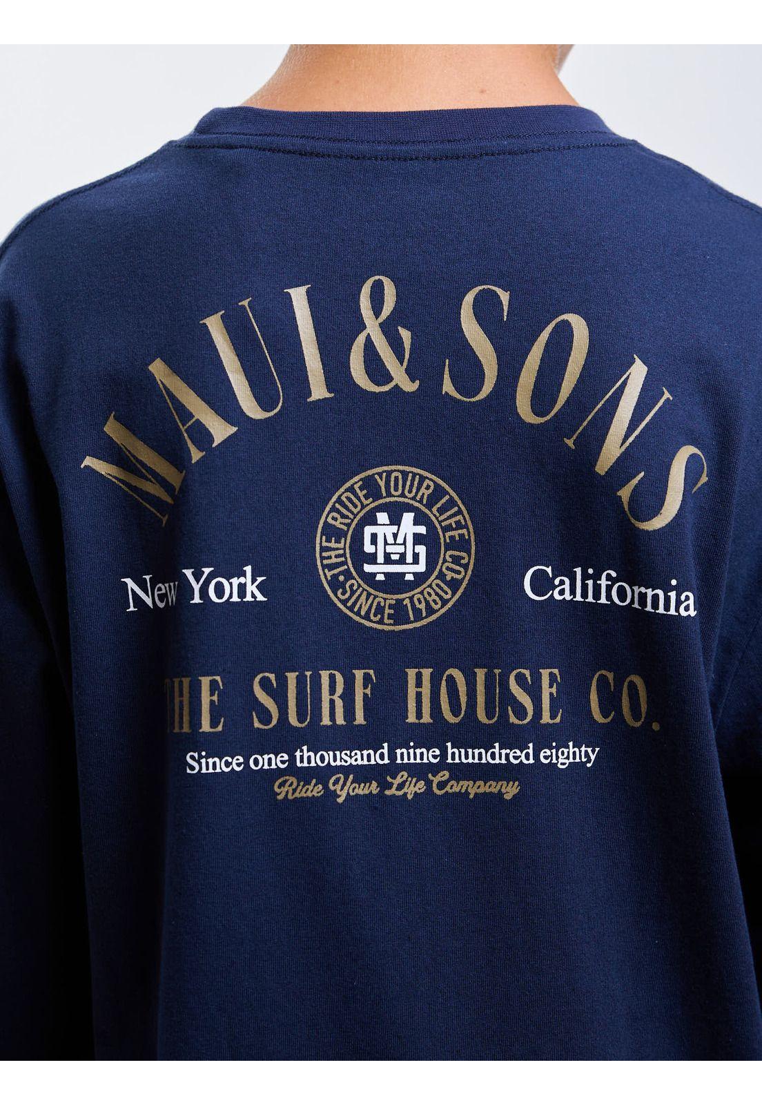 Polera ML Aloha Azul Infantil Maui And Sons-4