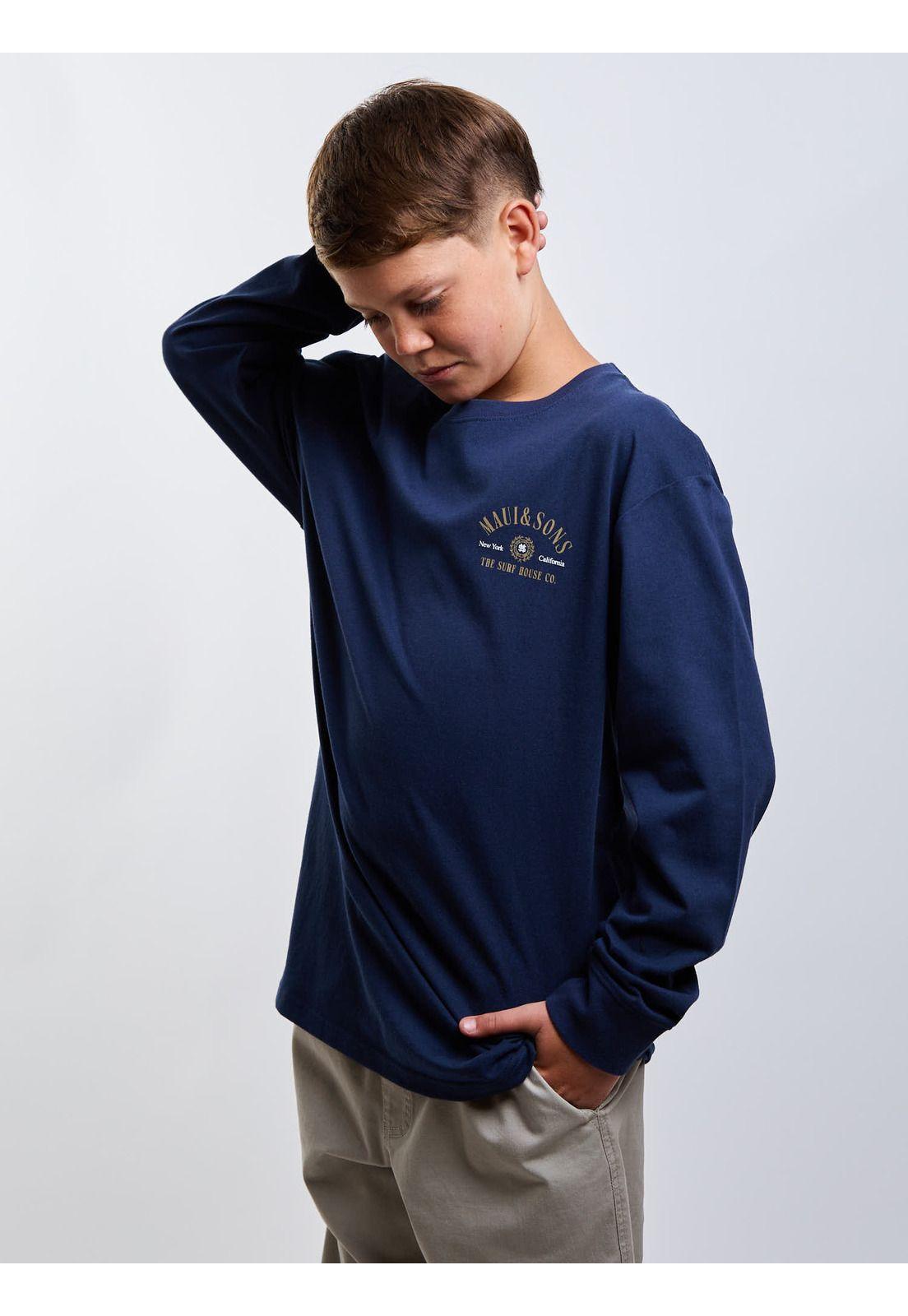 Polera ML Aloha Azul Infantil Maui And Sons-5