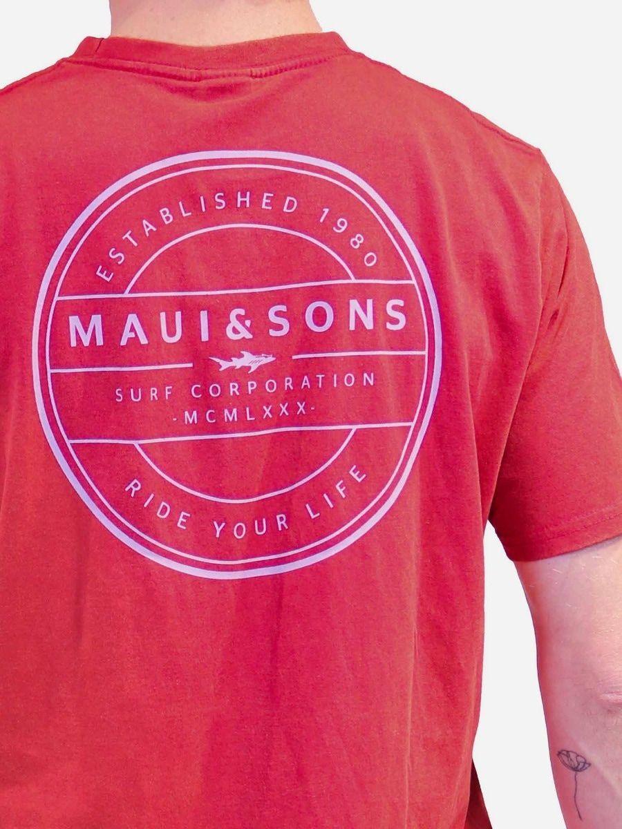 Polera Manga Corta Hombre 5P388-MV22 Rojo Maui & Sons-3