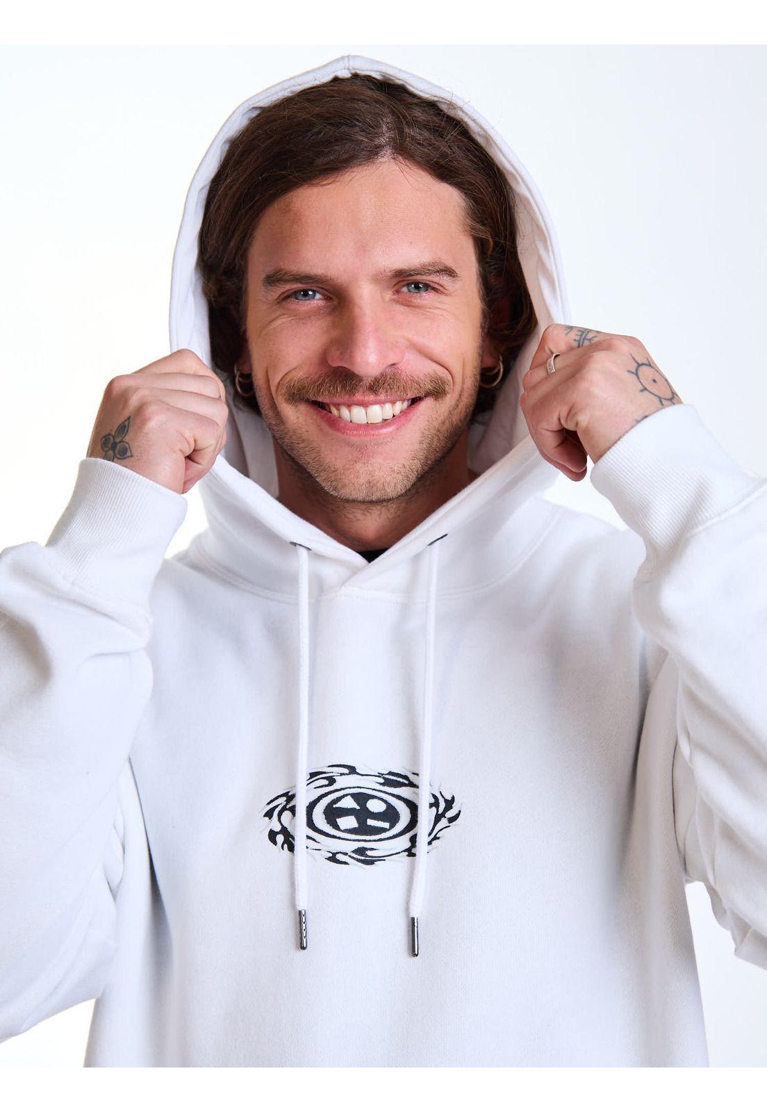Poleron Canguro Waves Blanco Hombre Maui and Sons-4