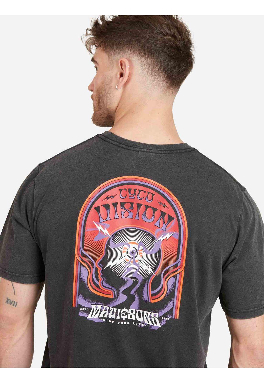 Polera SHARK VINTAGE SS TEE Hombre Negro Maui & Sons-1