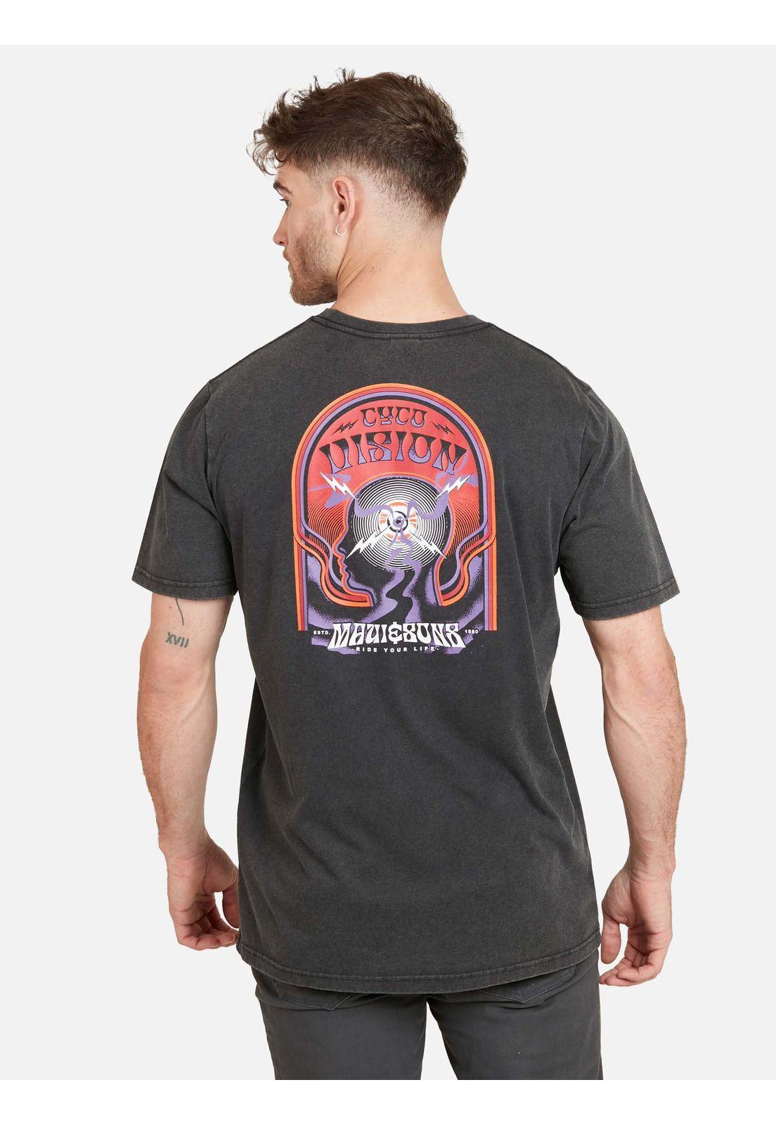 Polera SHARK VINTAGE SS TEE Hombre Negro Maui & Sons-2