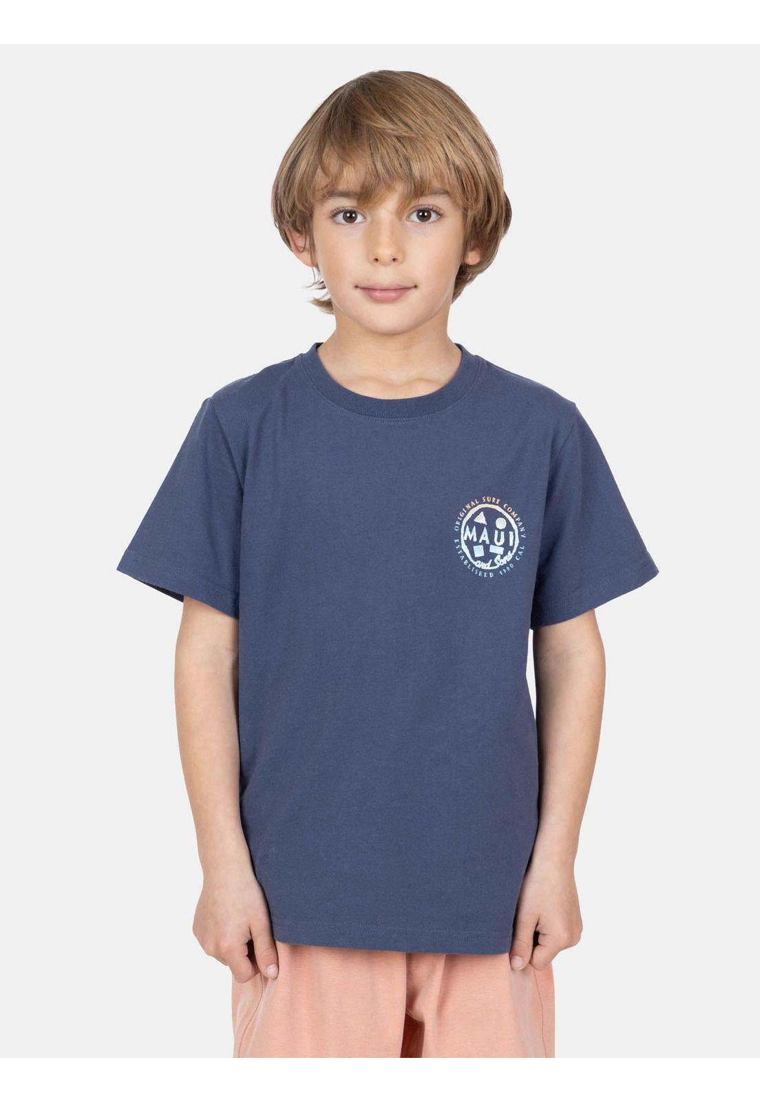 Polera MC WaveBorn Azul Infantil Maui And Sons-0