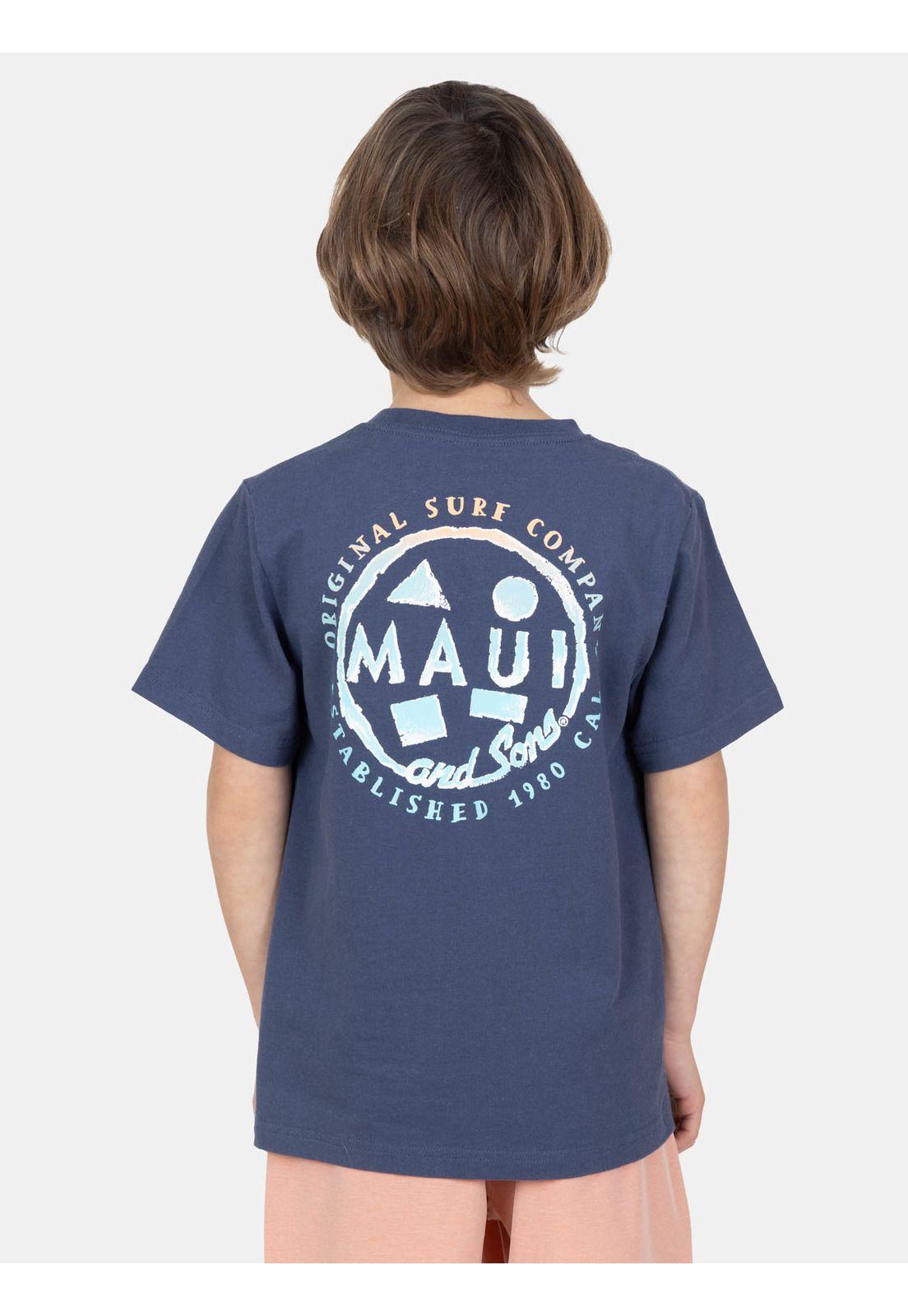 Polera MC WaveBorn Azul Infantil Maui And Sons-1
