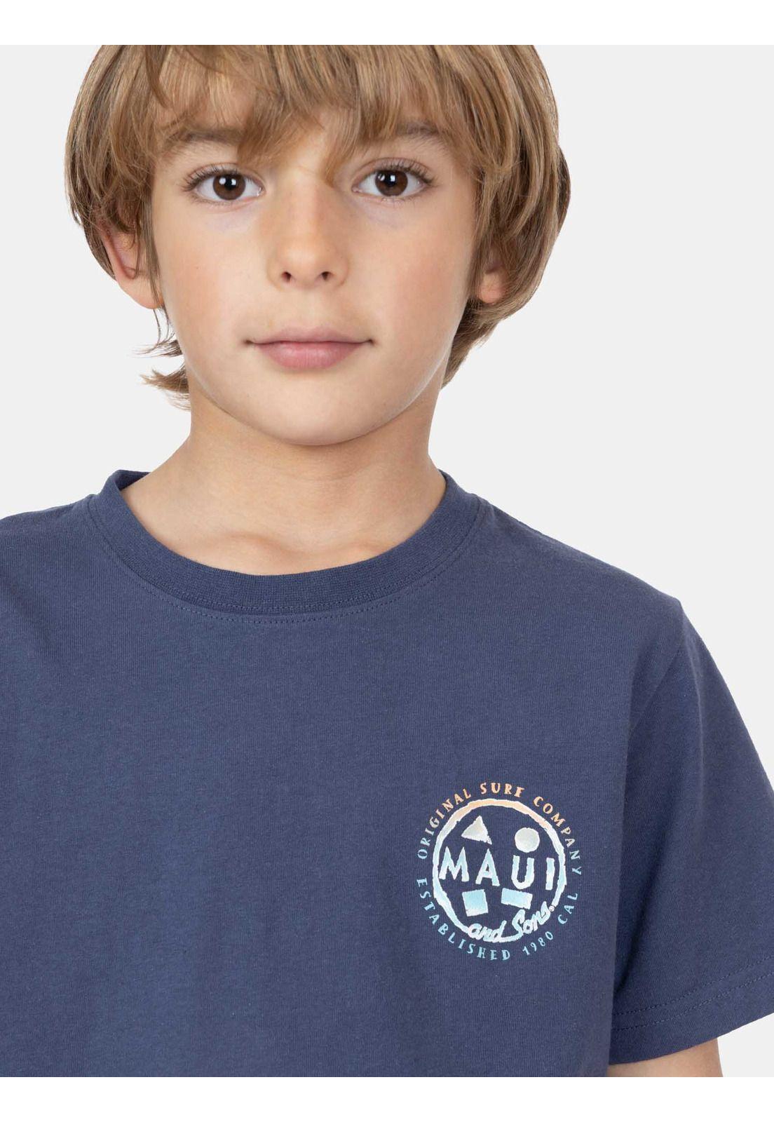 Polera MC WaveBorn Azul Infantil Maui And Sons-2
