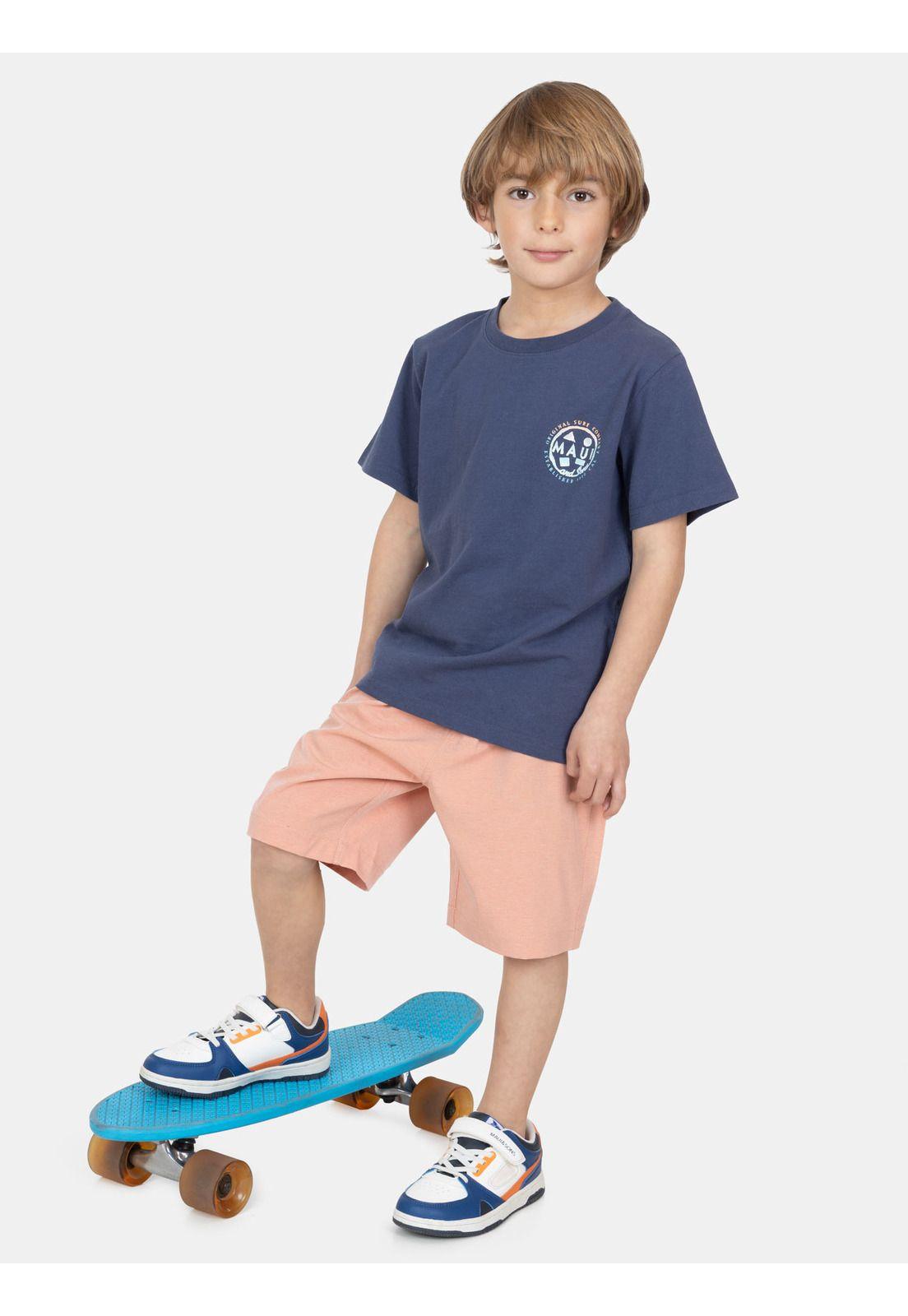 Polera MC WaveBorn Azul Infantil Maui And Sons-3