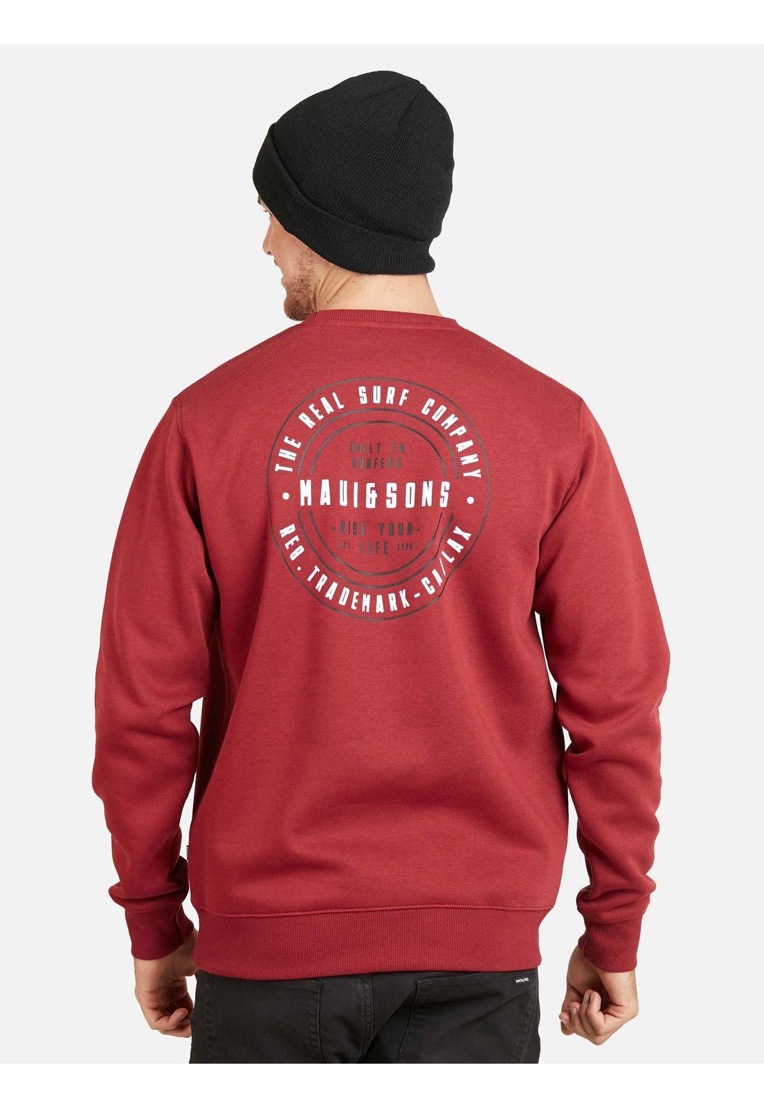 Poleron REAL SURF COMPANY Hombre Rojo Maui and Sons-1