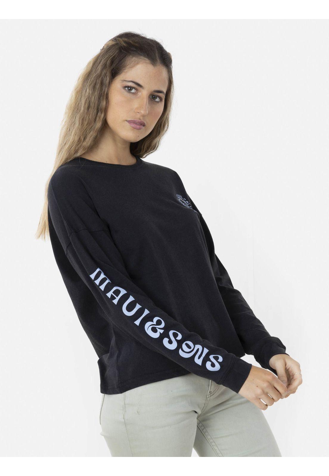 Polera SUMMER VIBES CALI Mujer Negro Maui and Sons-0