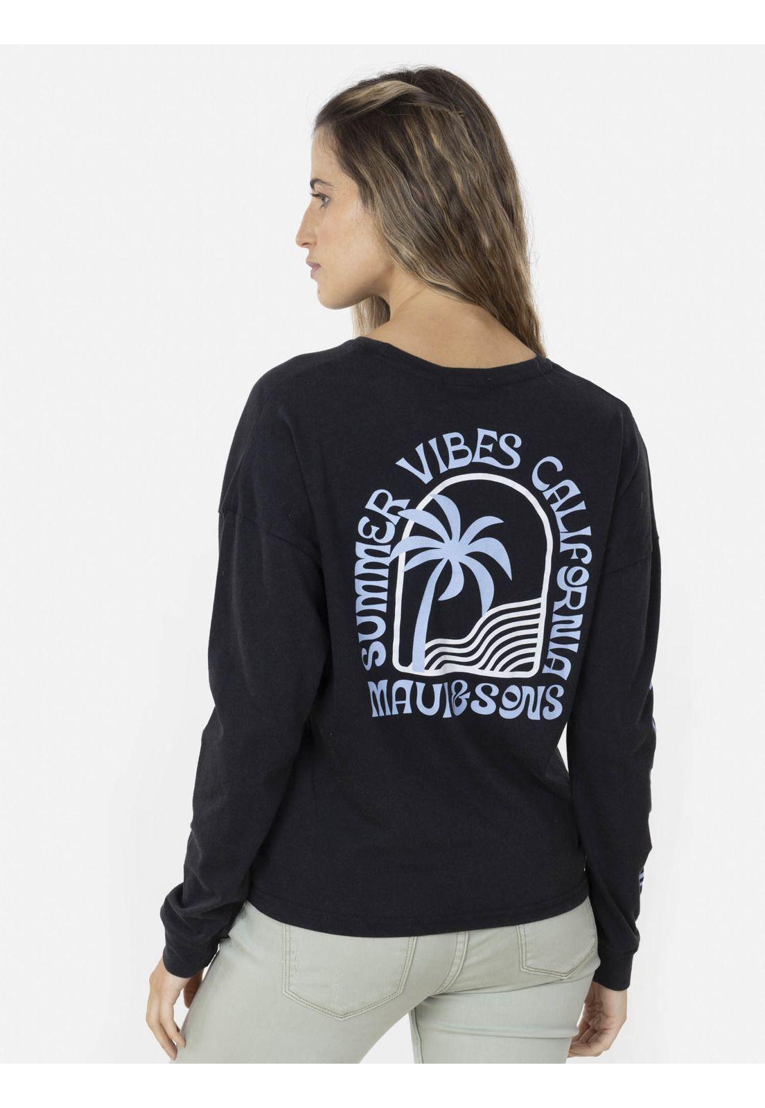 Polera SUMMER VIBES CALI Mujer Negro Maui and Sons-1