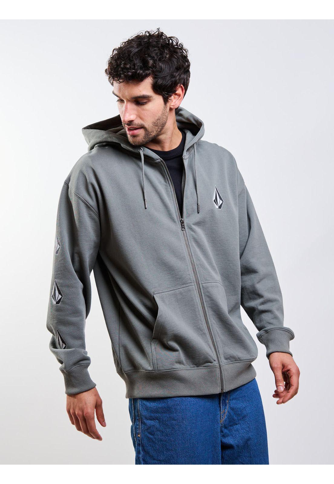 Poleron FZ Tallows Zip Verde Hombre Volcom-3