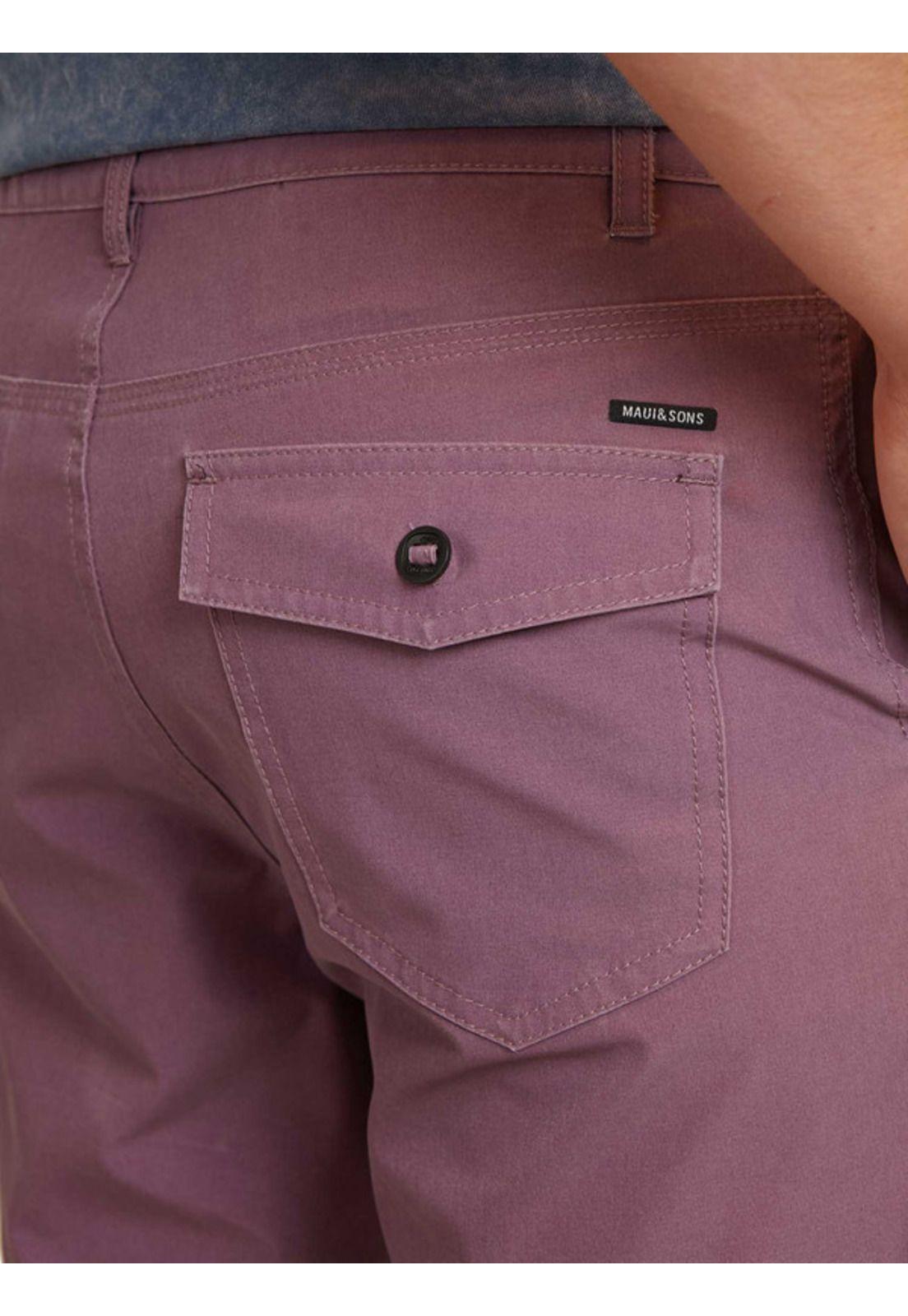 Bermuda Colored Chino Young Juvenil Hombre Burdeo Maui And Sons-2