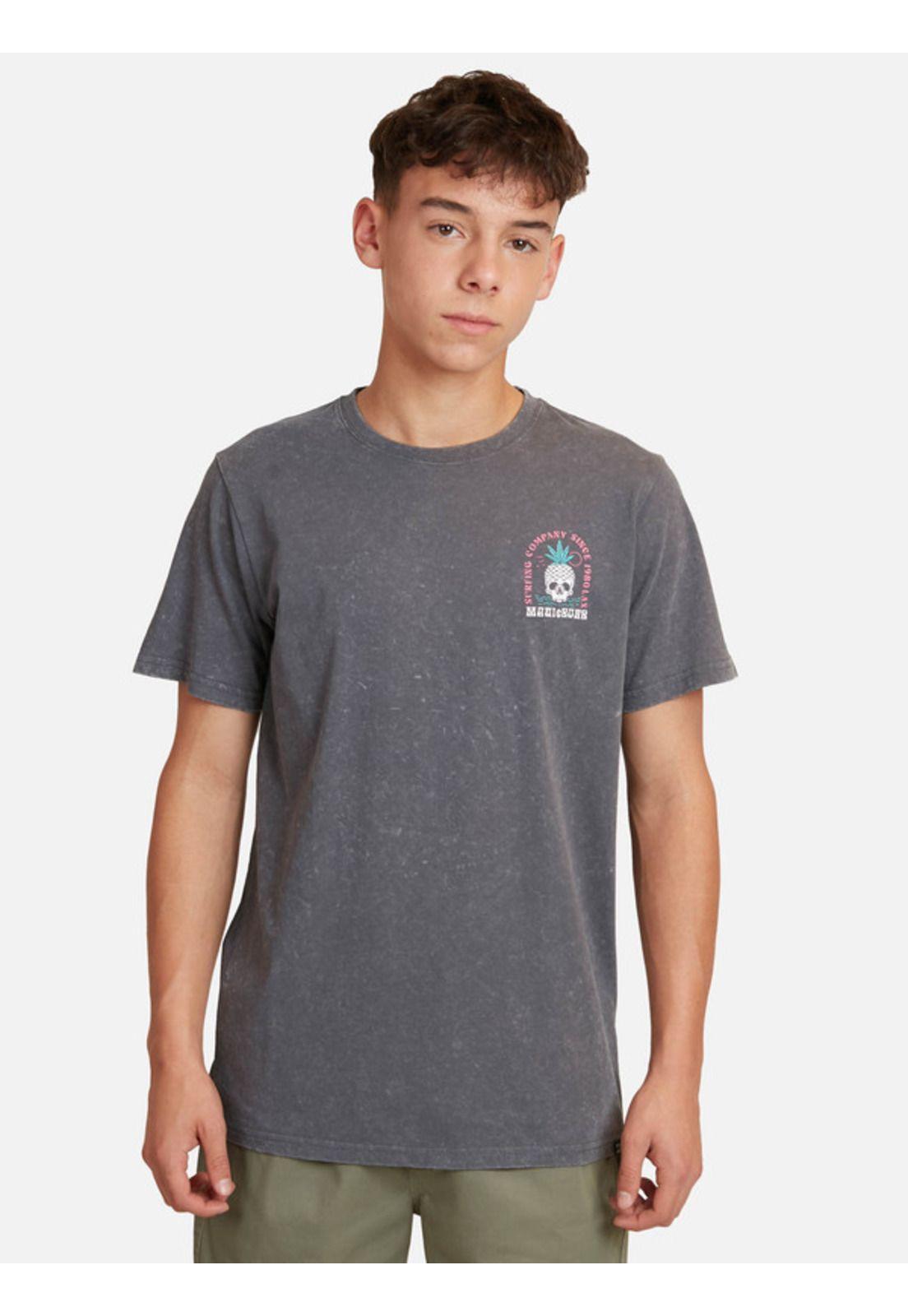 Polera Abacaxi Dead Acid Sst Juvenil Hombre Gris Maui And Sons-0