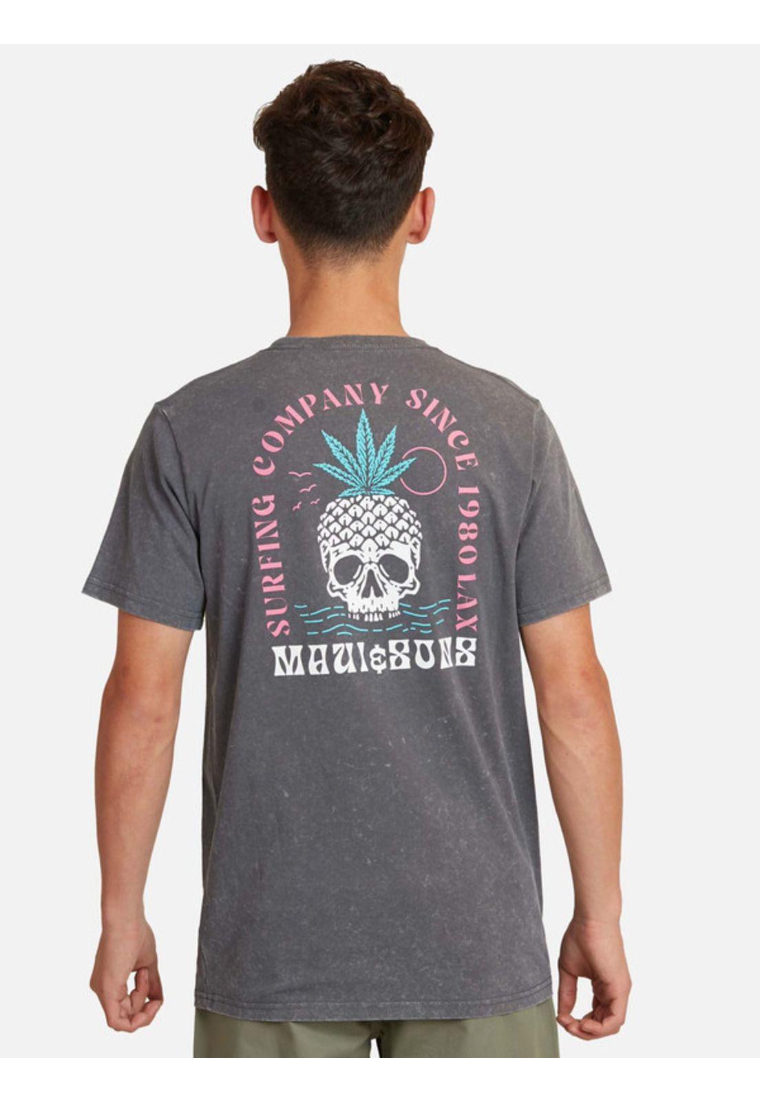 Polera Abacaxi Dead Acid Sst Juvenil Hombre Gris Maui And Sons-1