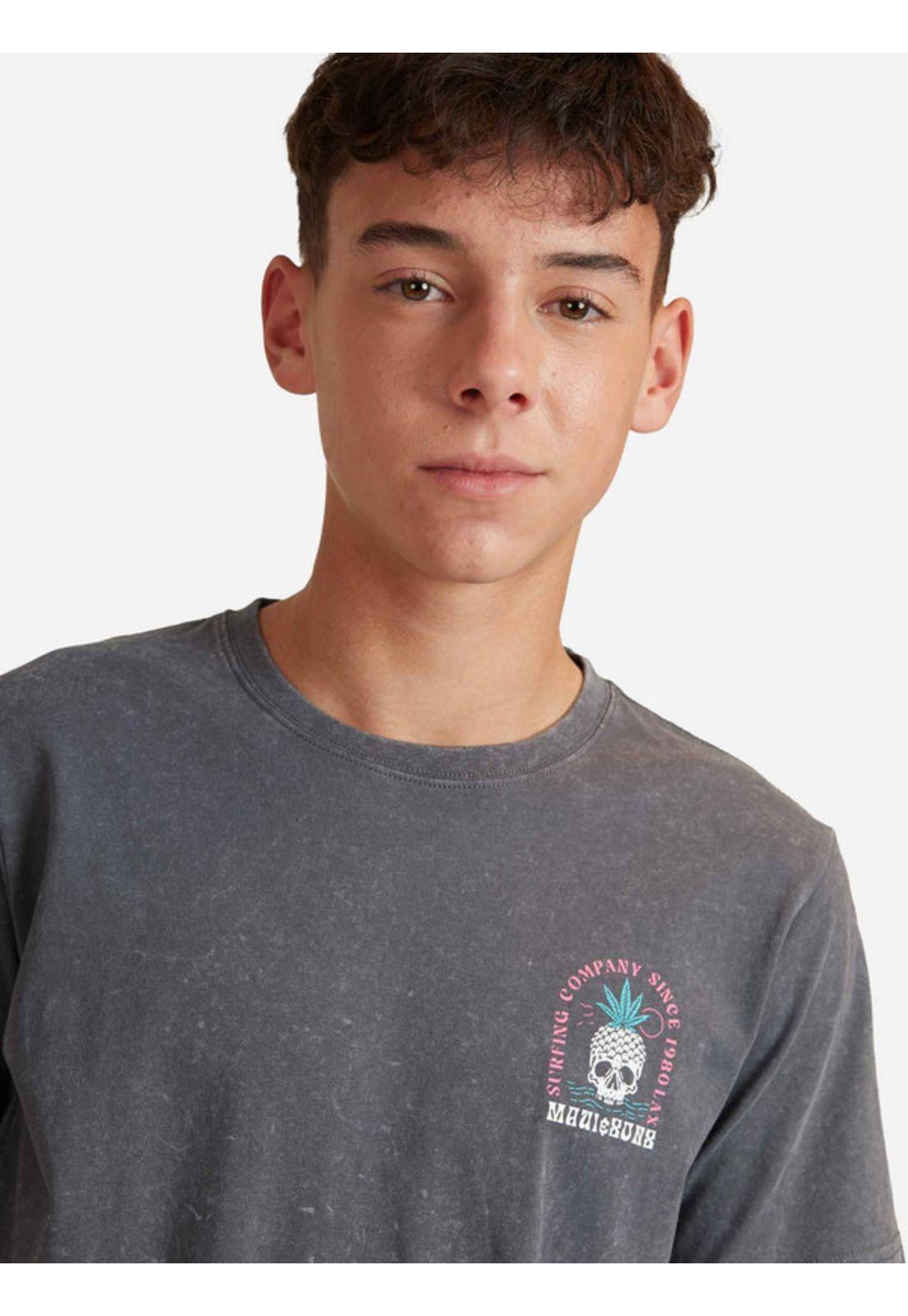 Polera Abacaxi Dead Acid Sst Juvenil Hombre Gris Maui And Sons-2