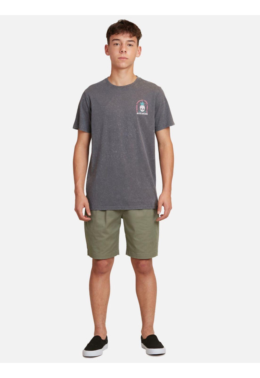 Polera Abacaxi Dead Acid Sst Juvenil Hombre Gris Maui And Sons-3